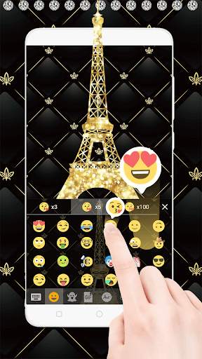 Gold Paris - Emoji Keyboard Skin screenshot 6