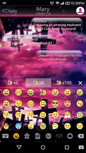 Cross Emoji Keyboard Theme screenshot 2
