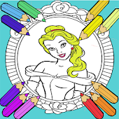 cute princess coloring icon