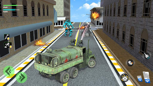 Robot Cargo Truck Transporter : Driving Simulator screenshot 2