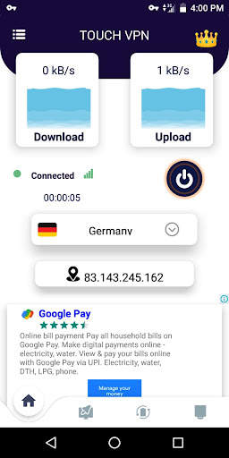 Touch VPN - Phone booster | CPU Cooler | Best VPN screenshot 1