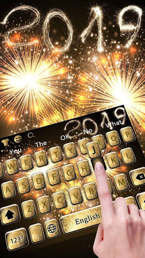 New Year Fireworks Gold 2019 Keyboard Theme screenshot 1