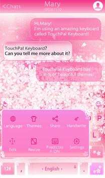 Pink Sakura Snow Keyboard screenshot 3