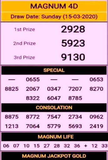 4D LIVE RESULT screenshot 2