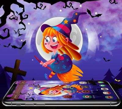Halloween Night Moon Girl Theme screenshot 2