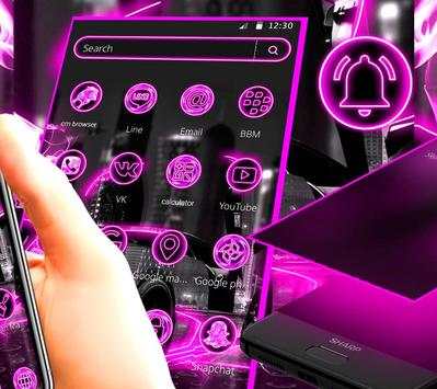 Tema mobil neon ungu screenshot 2