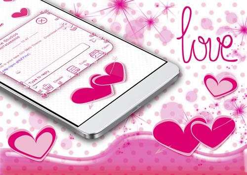 Pink Hearts SMS Theme screenshot 4