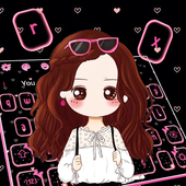 Pink Pretty Girl Keyboard Theme icon