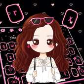 Pink Pretty Girl Keyboard Theme 10001001
