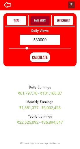 YouTuber Money Calculator - Views and Subscribers स्क्रीनशॉट 5