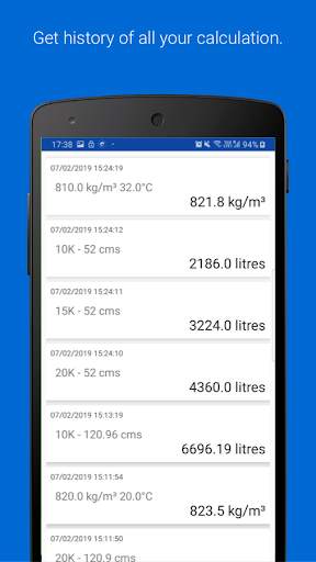 Fuel Density and Volume Calculator screenshot 4