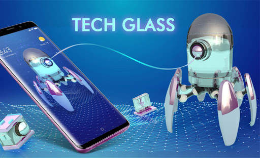 High-Tech Glass 3D Theme Galaxy M20 Launcher screenshot 4