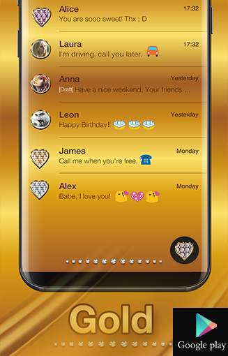 Gold Emoji Keyboard Theme screenshot 5