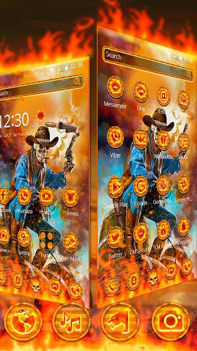 Fiery Western Skull Theme screenshot 3