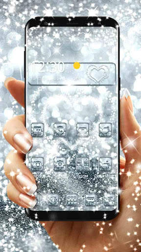 Silver Diamond Sparkle Theme screenshot 1