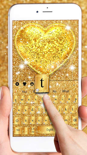 Love Gold Glitter Keyboard screenshot 2