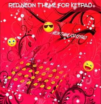 Red Neon Theme For Keypad screenshot 2