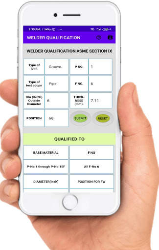ASME SECTION IX WELDER QUALIFICATION APPLICATION скриншот 2