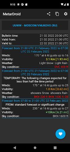 MetarDroid ( Metar -Taf ) screenshot 6