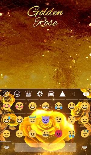 Gold Rose Animated Keyboard   Live Wallpaper screenshot 4