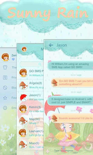 GO SMS SUNNYRAIN THEME screenshot 1