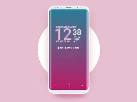Galaxy S8 Android Digital Clock Live WallPaper screenshot 2