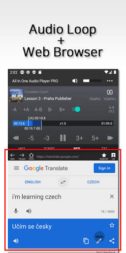 Audio Loop Player, Repeat Player, with Web Browser 3 تصوير الشاشة