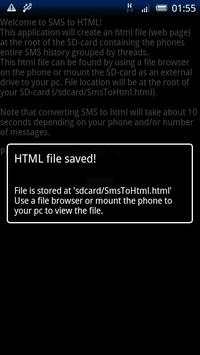 SMS to HTML screenshot 2