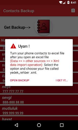 Contacts Backup screenshot 7