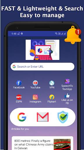Indian Web Browser - Fast, Free and Secure 1 تصوير الشاشة