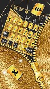 Luxury Gold Zipper Keyboard Theme screenshot 2