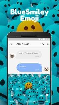 Blue Smiley Emoji Keyboard Theme for Instagram screenshot 2