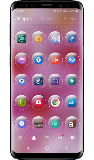 Launcher Theme - Glass Round Transparent Icons screenshot 3