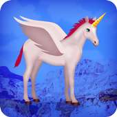 unicorn flying game logo