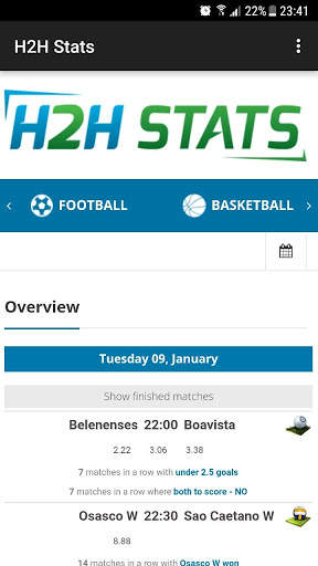 H2H STATS screenshot 1