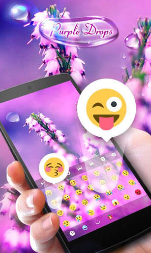 Purple Drops GO Keyboard Theme screenshot 5