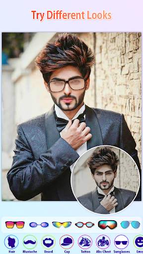 Men Photo Editor - HairStyles,Moustache,Sunglasses screenshot 2