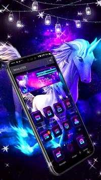 3D Glass Tech Shiny Galaxy Unicorn Theme screenshot 3