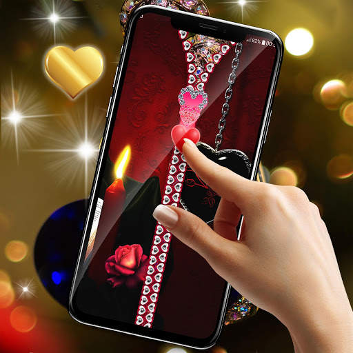 Valentines day zipper lock screen screenshot 6