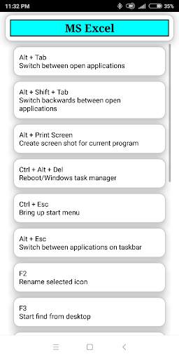 PC Shortcuts - Computer & MS office Shortcuts Keys screenshot 4