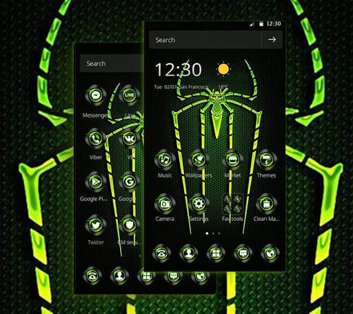 Green Fluorescent Spider Theme screenshot 3