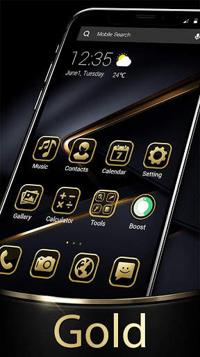 Black Gold APUS Launcher Theme screenshot 3