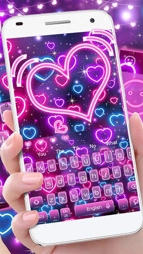 Neon Heart Keyboard Theme screenshot 2