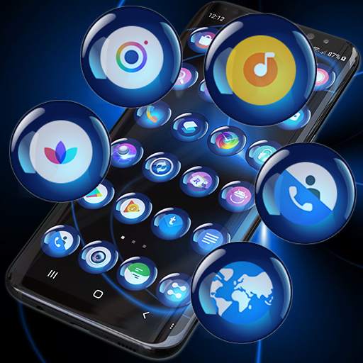 Theme Launcher - Spheres Blue Icon Changer Free 100