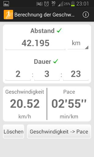 Berechnung der Geschwindigkeit screenshot 1