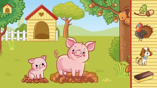Funny Farm for toddlers. Kids puzzle with animals! screenshot 3