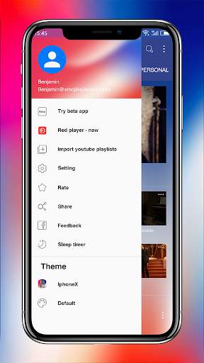 Phone X Music - Red player 2 تصوير الشاشة