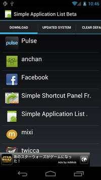 Simple Application List Beta screenshot 1