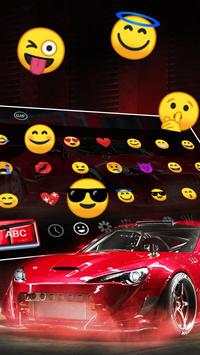 Tema della tastiera auto sportiva rossa da corsa screenshot 3