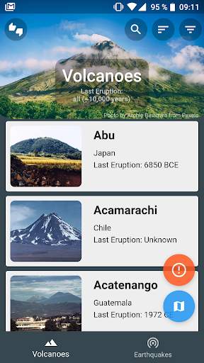 Volcano & Earthquake - Info, Maps, News screenshot 1